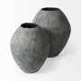 69406 - Gobi 16L x 20H Small Gray Ceramic Oval Vase