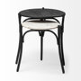68508 - Etienne VII 24" Set of Two Round Top Black Wood and Marble Top Nesting Table