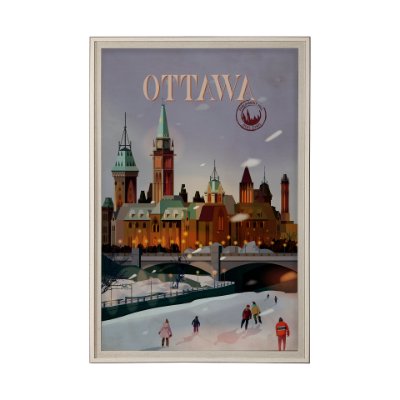13801 - Ottawa Go Canada (XL) by Mercana Studio a Hand Embellished Decograph Framed Art Print under Glass