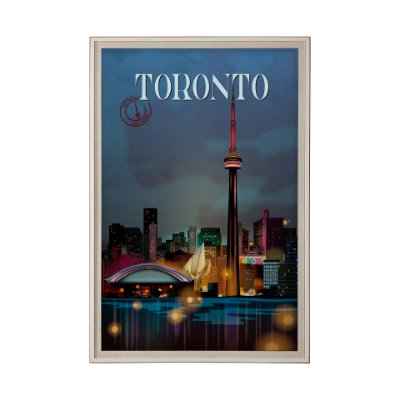 13802 - Toronto Go Canada (XL) by Mercana Studio a Hand Embellished Decograph Framed Art Print under Glass