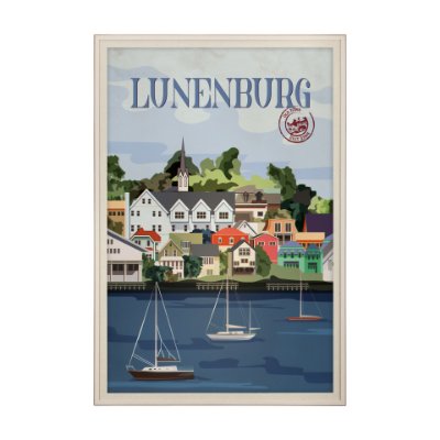 13803 - Lunenburg Go Canada (XL) by Mercana Studio a Hand Embellished Decograph Framed Art Print under Glass