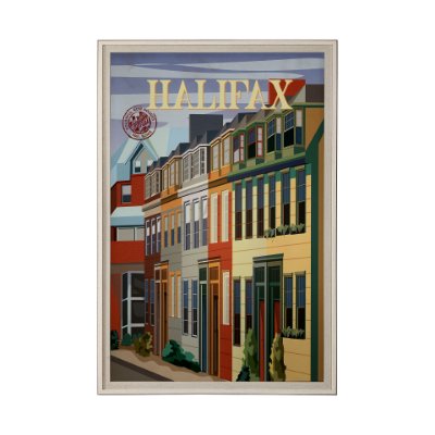 13804 - Halifax Go Canada (XL) by Mercana Studio a Hand Embellished Decograph Framed Art Print under Glass