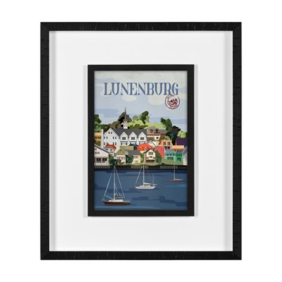 13780 - Lunenburg Go Canada (M) by Mercana Studio a Framed Art Print Matted under Glass