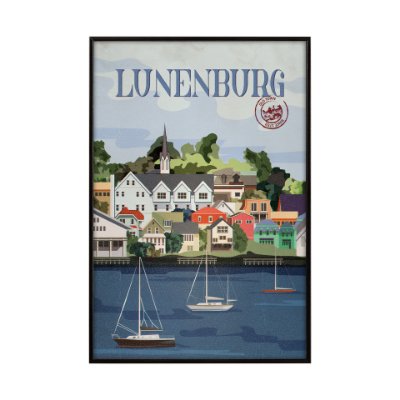 13770 - Lunenburg Go Canada (SM) by Mercana Studio a Hand Embellished Decograph Framed Art Print