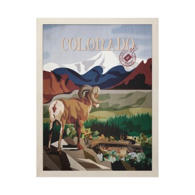 14002 - Colorado Go USA (L) by Mercana Studio a Hand Embellished Decograph Framed Art Print