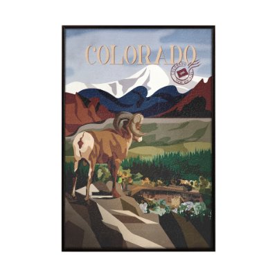 14001 - Colorado Go USA (SM) by Mercana Studio a Hand Embellished Decograph Framed Art Print