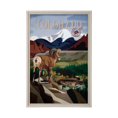 14003 - Colorado Go USA (XL) by Mercana Studio a Hand Embellished Decograph Framed Art Print under Glass