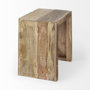 69150 - Solveig 18.0L x 13.0W x 17.0H Light Brown Wood Rectangular Accent Stool