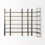 69231-AB - Taunton 80L x 10.5W x 90H Medium Brown Wood W/ Antique Nickel Metal Frame 6 Tier Shelving Unit