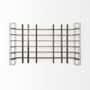 69231-AB - Taunton 80L x 10.5W x 90H Medium Brown Wood W/ Antique Nickel Metal Frame 6 Tier Shelving Unit