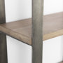 69231-AB - Taunton 80L x 10.5W x 90H Medium Brown Wood W/ Antique Nickel Metal Frame 6 Tier Shelving Unit