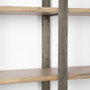 69231-AB - Taunton 80L x 10.5W x 90H Medium Brown Wood W/ Antique Nickel Metal Frame 6 Tier Shelving Unit