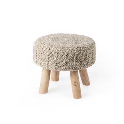 69511 - Bina 19.0L x 19.0W x 15.0H Taupe 4 Legged Wool Stool