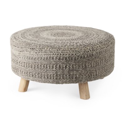 69513 - Bina 30.0L x 30.0W x 15.0H Dark Gray 4 Legged Wool Stool