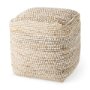 69517 - Ekani 16.0L x 16.0W x 16.0H Cream/Beige Cotton Pouf