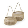 69592 - Nova 15.0L x 15.0W x 9.4H (Set of 2) Light Brown Seagrass Woven Round Basket W/ Long Handle 
