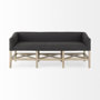 69383 - Bergen 60.0L x 19.0W x 25.5H Dark Gray Fabric W/ Light Brown Wooden Base Accent Bench