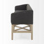 69383 - Bergen 60.0L x 19.0W x 25.5H Dark Gray Fabric W/ Light Brown Wooden Base Accent Bench