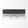 69383 - Bergen 60.0L x 19.0W x 25.5H Dark Gray Fabric W/ Light Brown Wooden Base Accent Bench