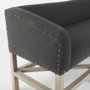 69383 - Bergen 60.0L x 19.0W x 25.5H Dark Gray Fabric W/ Light Brown Wooden Base Accent Bench