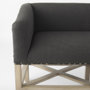 69383 - Bergen 60.0L x 19.0W x 25.5H Dark Gray Fabric W/ Light Brown Wooden Base Accent Bench