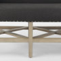 69383 - Bergen 60.0L x 19.0W x 25.5H Dark Gray Fabric W/ Light Brown Wooden Base Accent Bench
