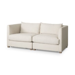 Valence 2 Piece Beige Modular Sofa Set