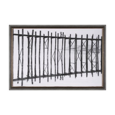 13930 - U Bein Bridge by Mercana Studio a Hand Embellished Textured Framed Photo Art Print Matted under Glas