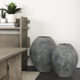 69406 - Gobi 16L x 20H Small Gray Ceramic Oval Vase