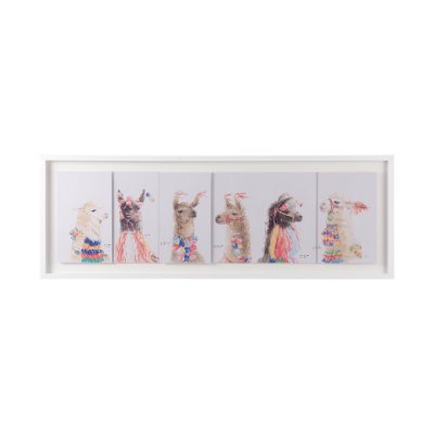 13999 - Lama Party IV by Panpan a Framed Art Print Matted under Glass