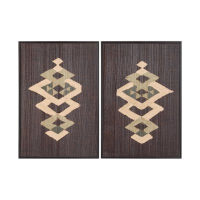 14023 - Brown Tapestry VII by Mercana Studio a Hand Embellished Textured Framed Art Print