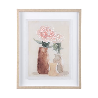 14024 - Boho Flowers I by Mercana Studio a Hand Embellished Textured Framed Art Print Matted under Glass