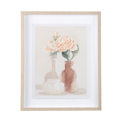 14025 - Boho Flowers II by Mercana Studio a Hand Embellished Textured Framed Art Print Matted under Glass