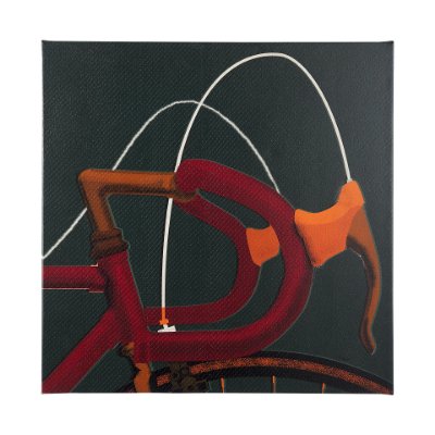 102019-L - Bike Handle Green by Alarm a Hand Embellished Textured Canvas