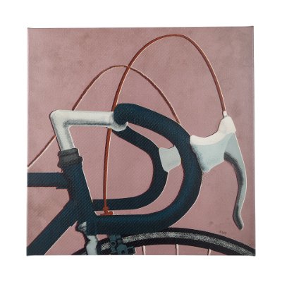 102020-L - Bike Handle Pink by Alarm a Hand Embellished Textured Canvas