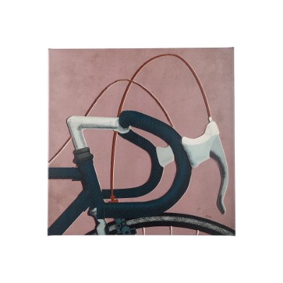 102020-S - Bike Handle Pink by Alarm a Hand Embellished Textured Canvas