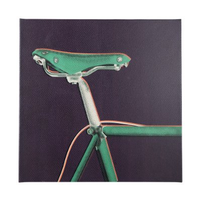 102025-L - Bike Saddle Purple by Alarm a Hand Embellished Textured Canvas