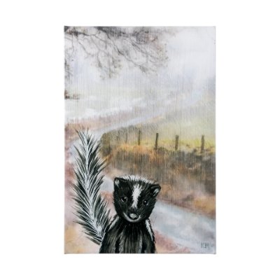 102028-L - Country Skunk by Mercana Studio a Hand Embellished Textured Canvas