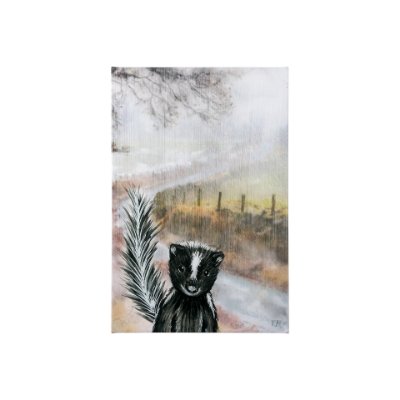 102028-S - Country Skunk by Mercana Studio a Hand Embellished Textured Canvas
