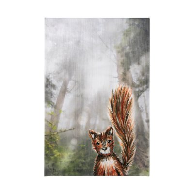 102029-L - Forest Squirrel by Mercana Studio a Hand Embellished Textured Canvas