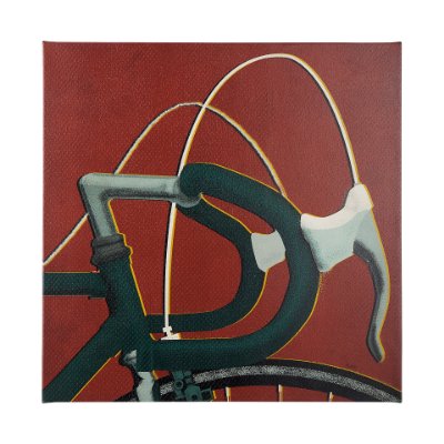 102022-L - Bike Handle Orange by Alarm a Hand Embellished Textured Canvas