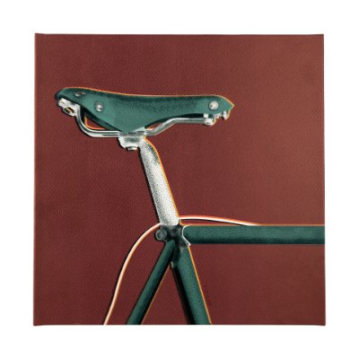 102026-L - Bike Saddle Orange by Alarm a Hand Embellished Textured Canvas