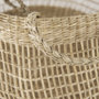 69592 - Nova 15.0L x 15.0W x 9.4H (Set of 2) Light Brown Seagrass Woven Round Basket W/ Long Handle 