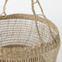 69592 - Nova 15.0L x 15.0W x 9.4H (Set of 2) Light Brown Seagrass Woven Round Basket W/ Long Handle 