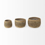69597 - Dakota (Set of 3) Medium Brown Seagrass Round Basket 