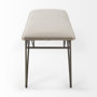 69372 - Camille 55.5L x 16.0W x 17.0H Cream Fabric Seat W/ Metal Frame Bench