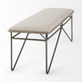 69372 - Camille 55.5L x 16.0W x 17.0H Cream Fabric Seat W/ Metal Frame Bench