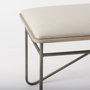 69372 - Camille 55.5L x 16.0W x 17.0H Cream Fabric Seat W/ Metal Frame Bench