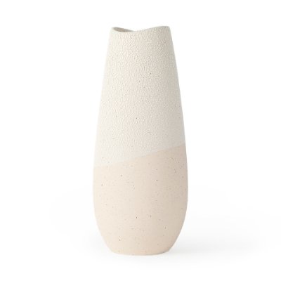 69476 - Salar 5.9L x 5.9W x 14.0H Cream Conical Crackled Ceramic Vase