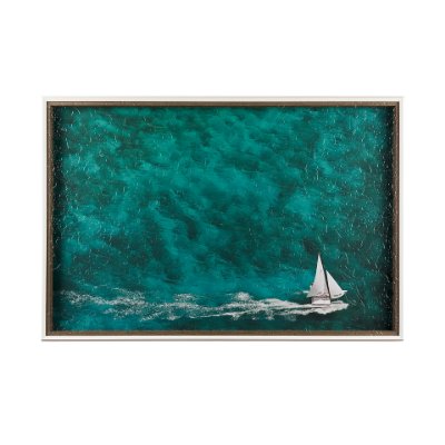 13927 - Hobie Sailing by Mercana Studio a Hand Embellished Textured Framed Photo Art Print Matted under Glas